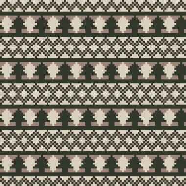 Moda tekstil, örgü ve grafikleri için Noel Ağacı panayır deseni tasarımı