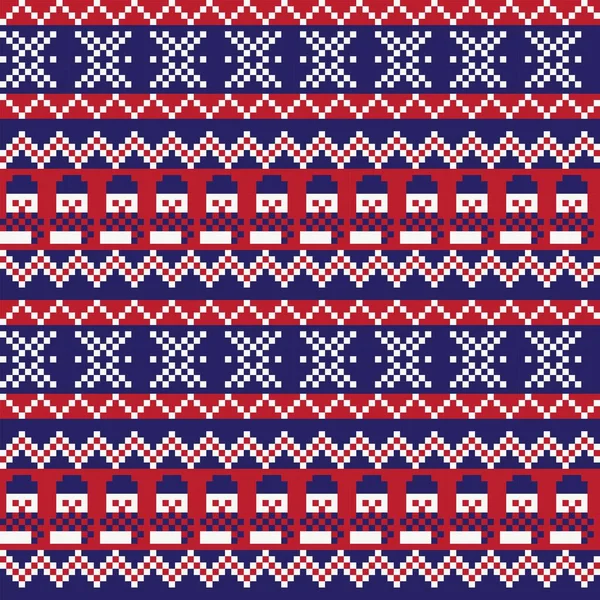Christmas Snowman Fair Isle Pattern Design Fashion Textiles Knitwear Graphics — Stock Vector