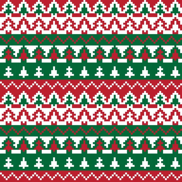 Karácsonyfa Vásár Szigetmintás Design Divat Textil Kötött Grafikai — Stock Vector