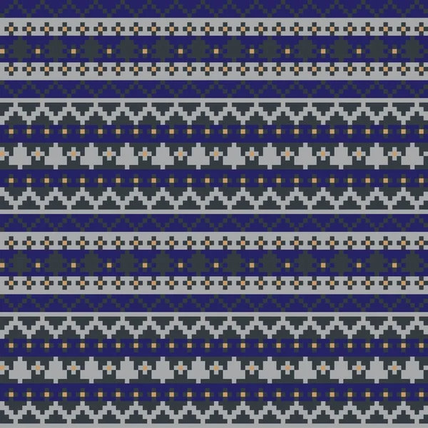 Diseño Patrones Isla Árbol Navidad Para Textiles Moda Prendas Punto — Vector de stock