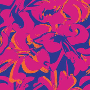 Moda tekstil, grafik, arka plan ve el sanatları için kusursuz desenli fırça darbeleri