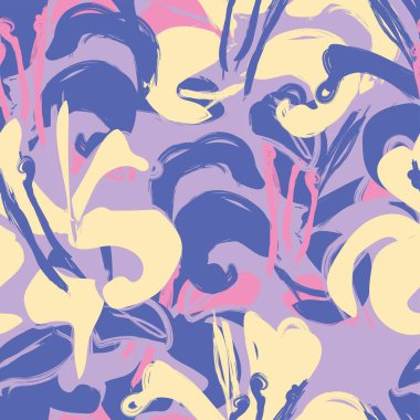 Moda tekstil, grafik, arka plan ve el sanatları için kusursuz desenli fırça darbeleri