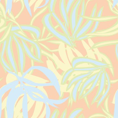 Moda tekstil, grafik ve el sanatları için tropik yapraksız desen tasarımı