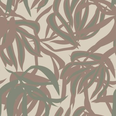 Moda tekstil, grafik ve el sanatları için tropik yapraksız desen tasarımı