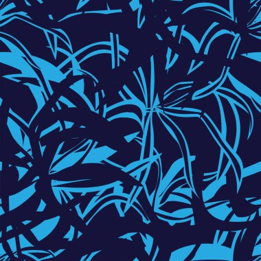 Moda tekstil, grafik ve el sanatları için tropik yapraksız desen tasarımı