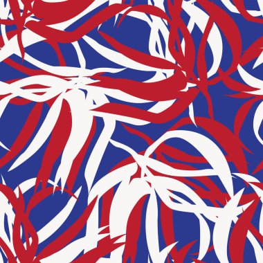 Moda tekstil, grafik ve el sanatları için tropik yapraksız desen tasarımı