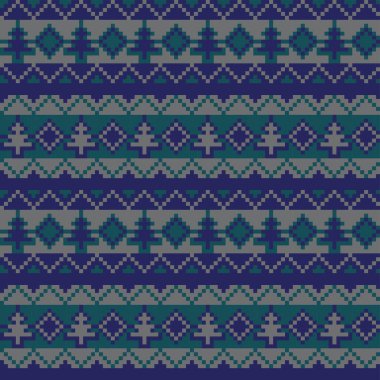 Moda tekstil, örgü ve grafikleri için Noel Ağacı panayır deseni tasarımı