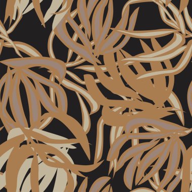 Moda tekstil, grafik ve el sanatları için tropik yapraksız desen tasarımı