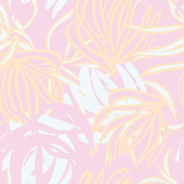 Moda tekstil, grafik ve el sanatları için tropik yapraksız desen tasarımı