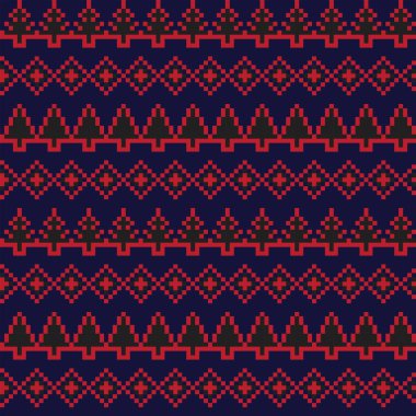 Moda tekstil, örgü ve grafikleri için Noel Ağacı panayır deseni tasarımı