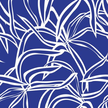 Moda tekstil, grafik ve el sanatları için tropik yapraksız desen tasarımı