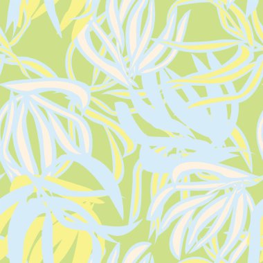 Moda tekstil, grafik ve el sanatları için tropik yapraksız desen tasarımı