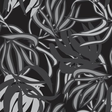 Moda tekstil, grafik ve el sanatları için tropik yapraksız desen tasarımı