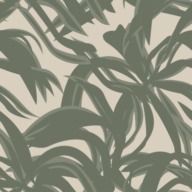 Moda tekstil, grafik ve el sanatları için tropik yapraksız desen tasarımı