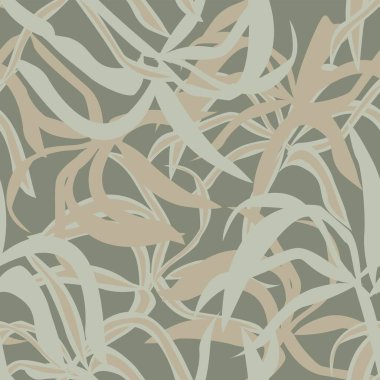 Moda tekstil, grafik ve el sanatları için tropik yapraksız desen tasarımı