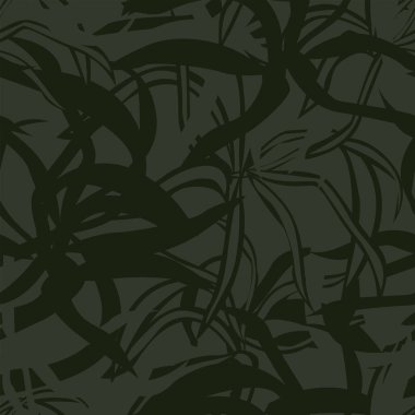 Moda tekstil, grafik ve el sanatları için tropik yapraksız desen tasarımı