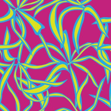 Moda tekstil, grafik ve el sanatları için tropik yapraksız desen tasarımı