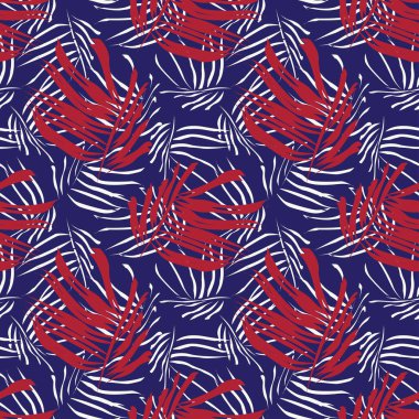 Moda tekstil, grafik ve el sanatları için tropik yapraksız desen tasarımı