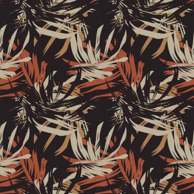 Moda tekstil, grafik ve el sanatları için tropik yapraksız desen tasarımı