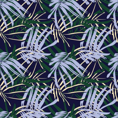 Moda tekstil, grafik ve el sanatları için tropik yapraksız desen tasarımı