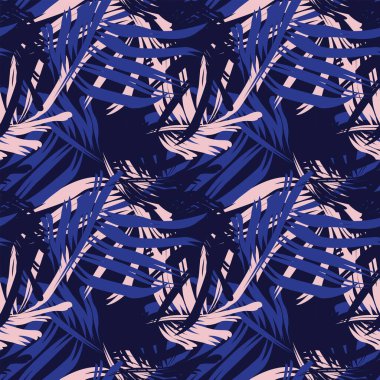 Moda tekstil, grafik ve el sanatları için tropik yapraksız desen tasarımı