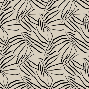 Moda tekstil, grafik ve el sanatları için tropik yapraksız desen tasarımı