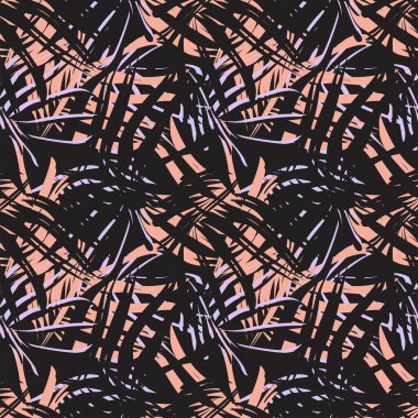 Moda tekstil, grafik ve el sanatları için tropik yapraksız desen tasarımı