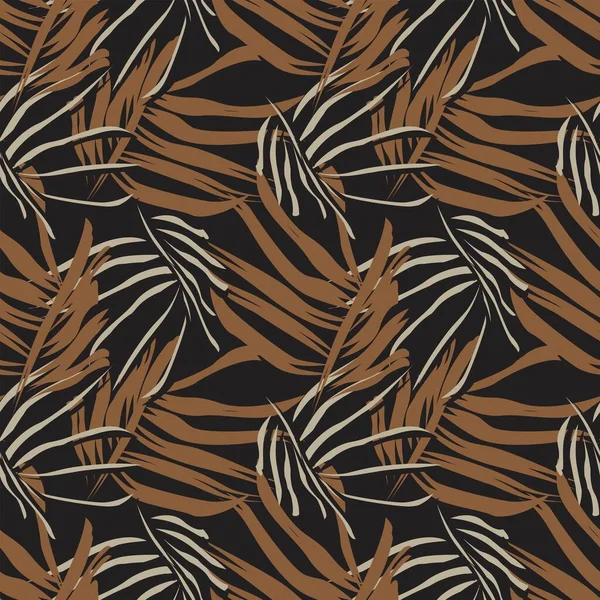 Тропический Лист Бесшовный Дизайн Шаблона Моды Текстиля Графики Ремесел — стоковый вектор