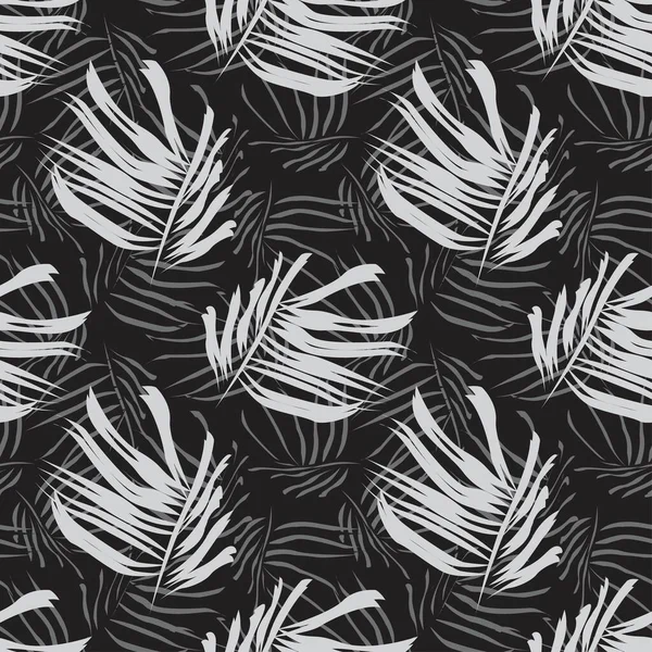 Conception Motifs Sans Couture Tropical Leaf Pour Les Textiles Les — Image vectorielle