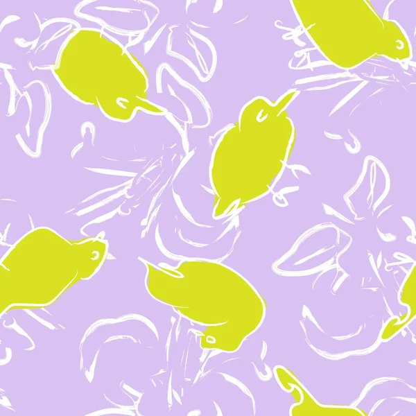 Vogel Nahtlose Muster Hintergrund Für Modetextilien Grafiken Hintergründe Und Kunsthandwerk — Stockvektor