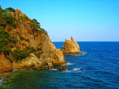 Costa brava (İspanya) deniz scape