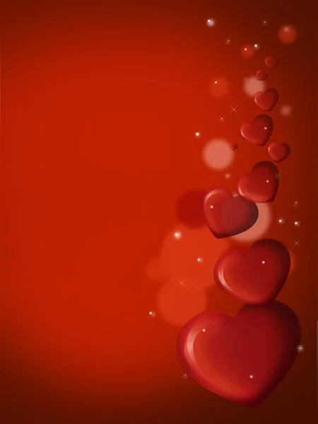 Fondo del Día de San Valentín con corazones rojos — Foto de Stock