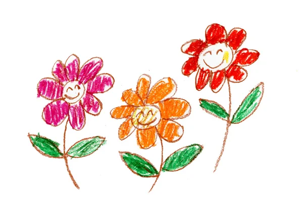Kinder-Buntstift-Zeichnung — Stockfoto