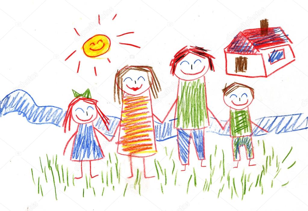 Kids Drawing Family Photos, Images and Pictures