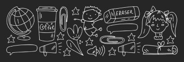 Okul, anaokulu, eğitim. Yaratıcılık ve hayal gücü. Küçük çocuklar çevrimiçi eğitim, e-öğrenim.