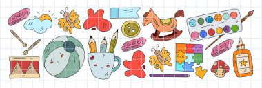 Okul, anaokulu, eğitim. Küçük çocuklar online eğitim e-öğrenim