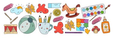 Okul, anaokulu, eğitim. Küçük çocuklar online eğitim e-öğrenim