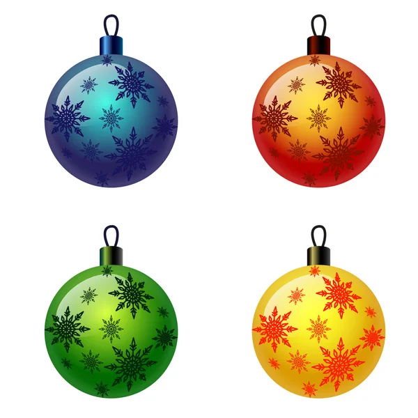 Set of Christmas balls. Christbaumschmuck, Weihnachtskugel — Stock Vector