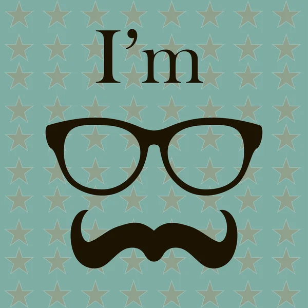 Hipster Style Vector background. Illustration with Hipster Elements (glasses and mustache). Vintage Retro design. — Stock Vector