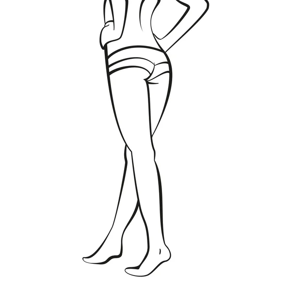 Elegante weibliche Beine (Frauenfüße). Beat und Gesundheit. Körperpflege, Fitness und Wellness. schwarze Silhouette auf weißem Hintergrund. Vektor Stockvektor