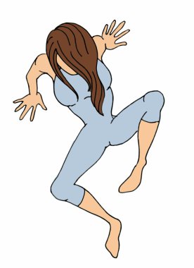 geriye doğru sürünerek kız