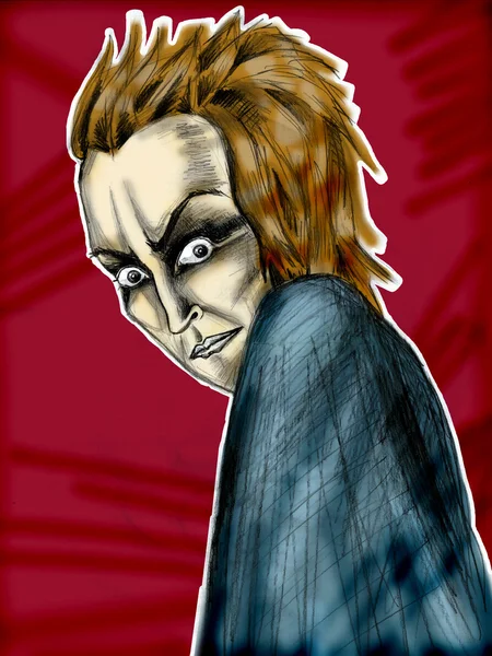 Frightening Portrait. Horror Scene of a Man. — Stock Photo, Image