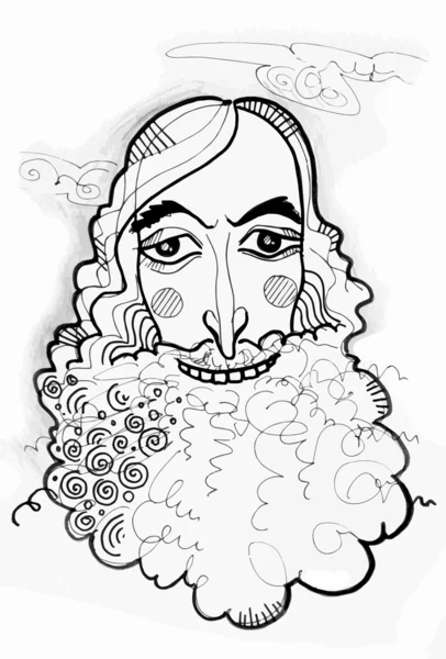 Карикатурный портрет бородатых мужчин — стоковое фото