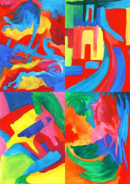 Art abstract rainbow painted clipart