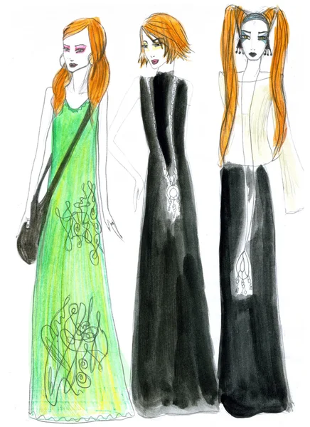 Ragazze illustrazione di moda — Foto Stock