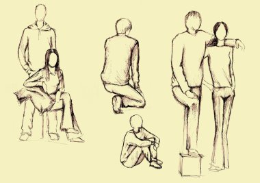 sanatsal insanlar çizim