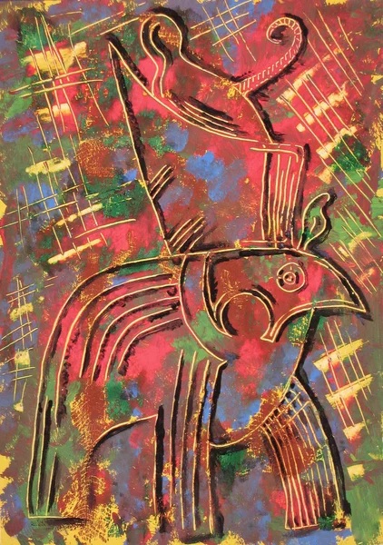 Horus God on colorful background — Stock Photo, Image