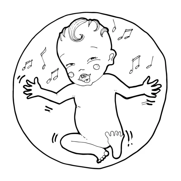 Baby dansen in een zeepbel — Stockfoto