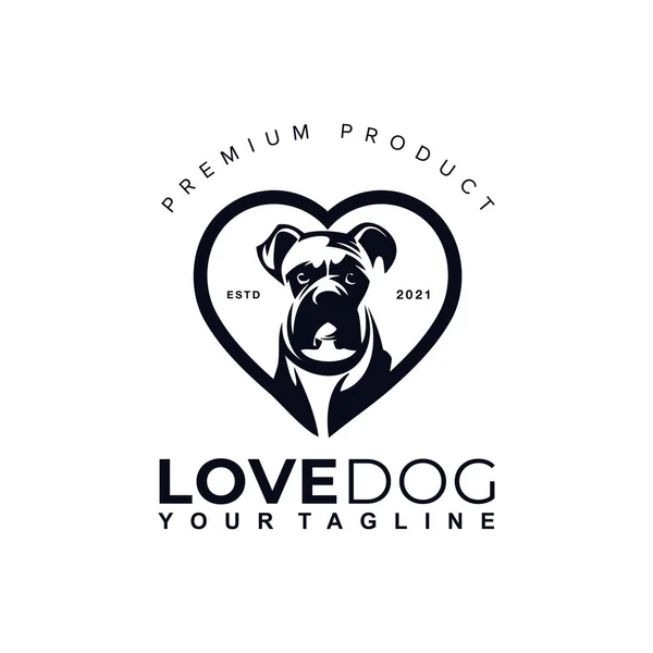 Love Dog Λογότυπο Σχεδιασμός Πρότυπο Και Έμπνευση — Διανυσματικό Αρχείο
