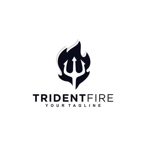 Trident Fire Black Logo Design Vorlage Inspiration Idee — Stockvektor